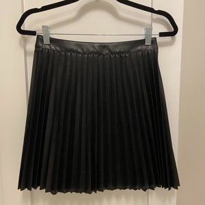 TOPSHOP Faux Leather Pleated Skirt